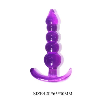 Soft TPE 5 Beads Anal Butt Plug Suction Cup Prostate Massager Ball No Vibrator Masturbator Anal Dilator Sex Toys for Women Men 6
