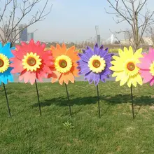 10 шт./компл. подсолнухи пластиковая ветряная мельница самосборка ветряная мельница детские игрушки семейный сад украшение двора уличные игрушки