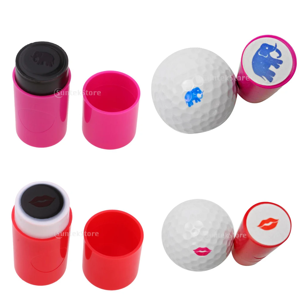 2Pcs ABS Plastic 5.3cm Golf Ball Stamp Stamper Marker Long Lasting & Quick-dry Impression Seal for Golfer Learner