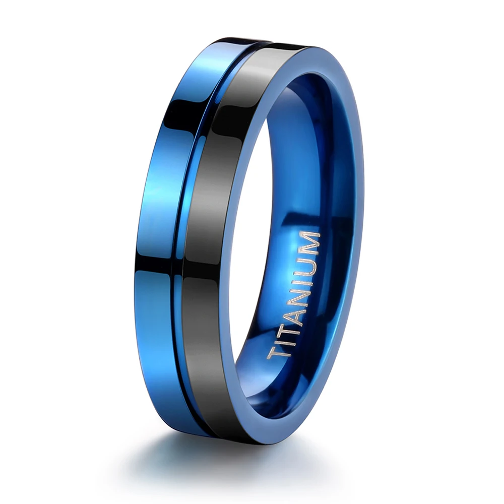 Tigrade Black Blue Titanium Ring 5mm 7mm Men Women Engagement Anel Masculino Rings For Male Wedding bague Anillos Hombre 3