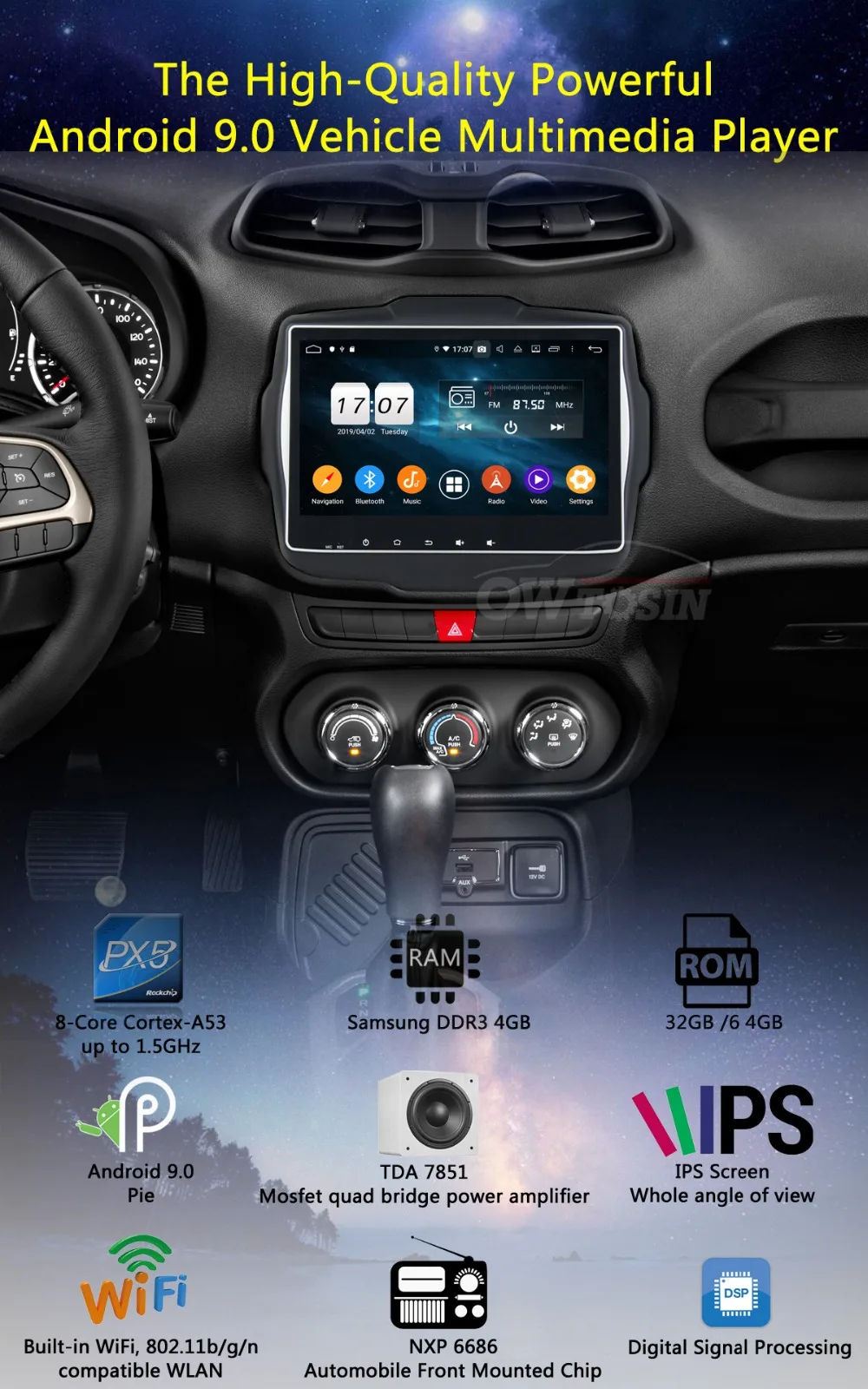 Excellent 10.1" IPS Android 9.0 Octa Core 4G RAM+64G ROM Car DVD Radio Player GPS For Jeep Renegade 2016 2017 2018 DSP CarPlay Parrot BT 1 Excellent 10.1" IPS Android 9.0 Octa Core 4G RAM+64G ROM Car DVD Radio Player GPS For Jeep Renegade 2016 2017 2018 DSP CarPlay Parrot BT 1