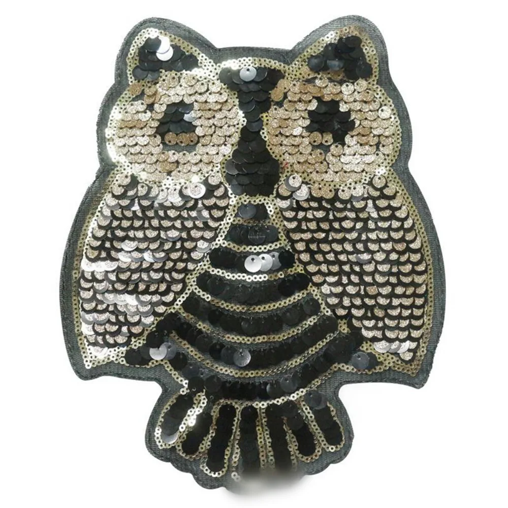 

23x18cm Sew On Sequined Patch Animal Owl Sequin Patches Stickers for Clothes Home Textiles DIY Craft Sewing Supplies