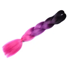 Предварительно растянутые плетеные волосы, 1 упаковка, 24 дюйма, 100 г, Джамбо-коса, черный, фиолетовый, Омбре, розовый, черный цвет, синтетические косички для волос, полная звезда