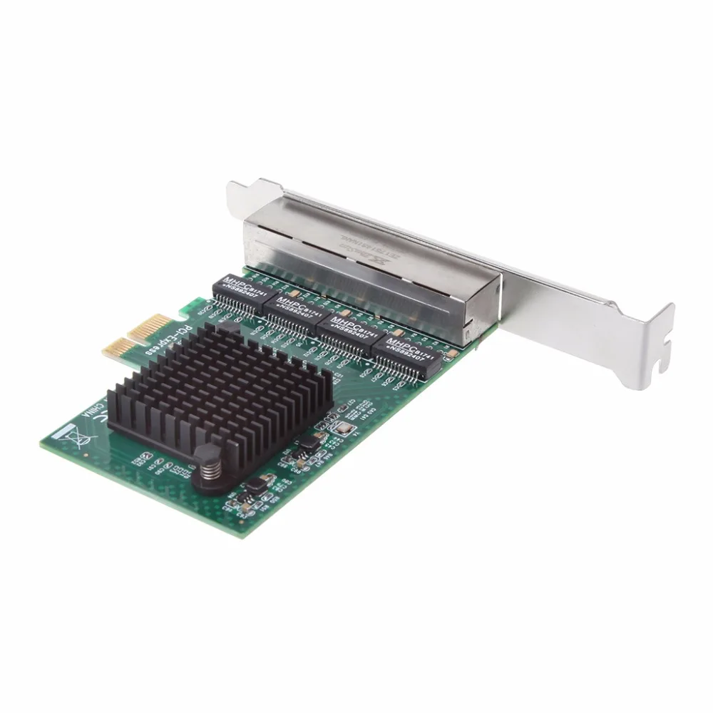  1 Juego para 10/100/1000M PCI Express a 4x Tarjeta de Gigabit Ethernet adaptador de red 4 puertos d