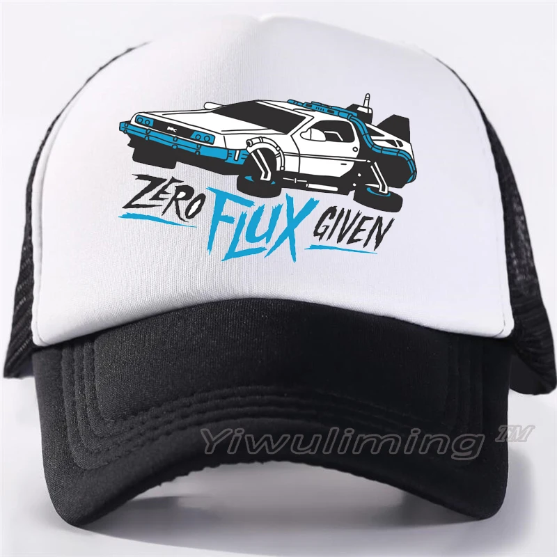 Новые летние кепки для дальнобойщиков «Назад в будущее», крутые Летние черные кепки для взрослых, крутые бейсбольные сетчатые кепки для дальнобойщиков, кепки для мужчин, регулируемые