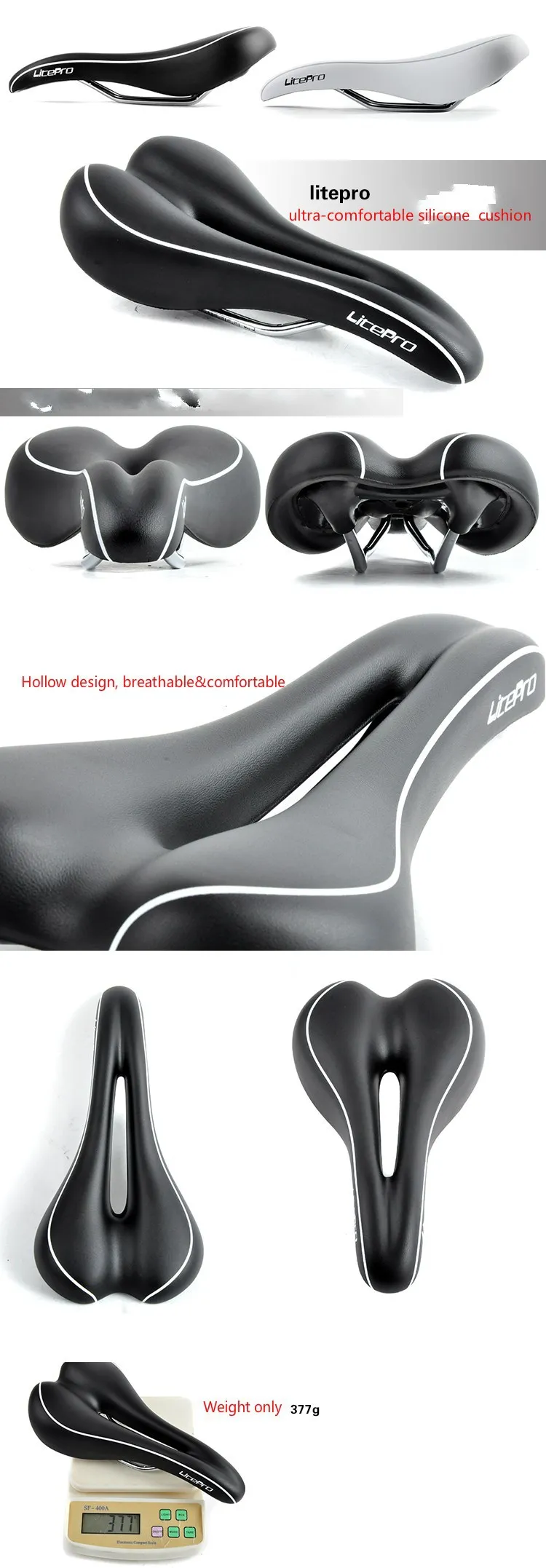 Litepro ультра комфортное bmx кожаное седло Силиконовое велосипедное седло MTB сиденье накладка на велосипедное седло