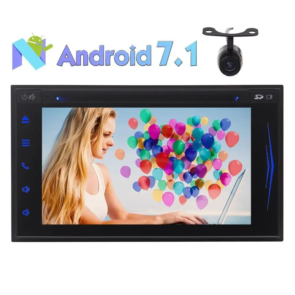Android автомобильный cd dvd-плеер Android 7,1 gps навигация автомобильный радиоприемник с Bluetooth стерео сенсорный приемник Wifi USB/SD+ обратная камера