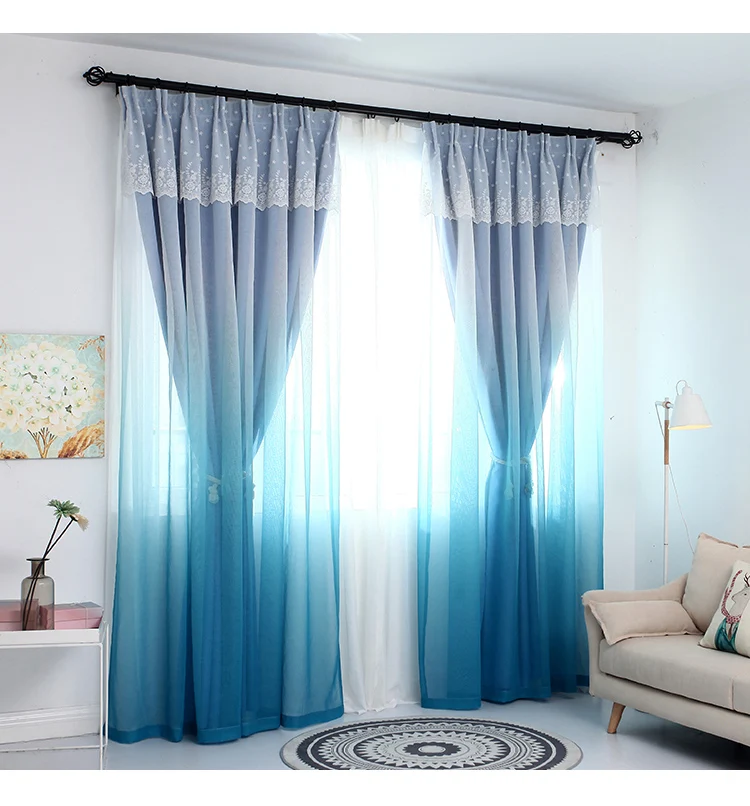 ローマ 2 層勾配布リビングルーム遮光カーテン Emboridered バランスのための寝室の窓パネル Curtains Aliexpress