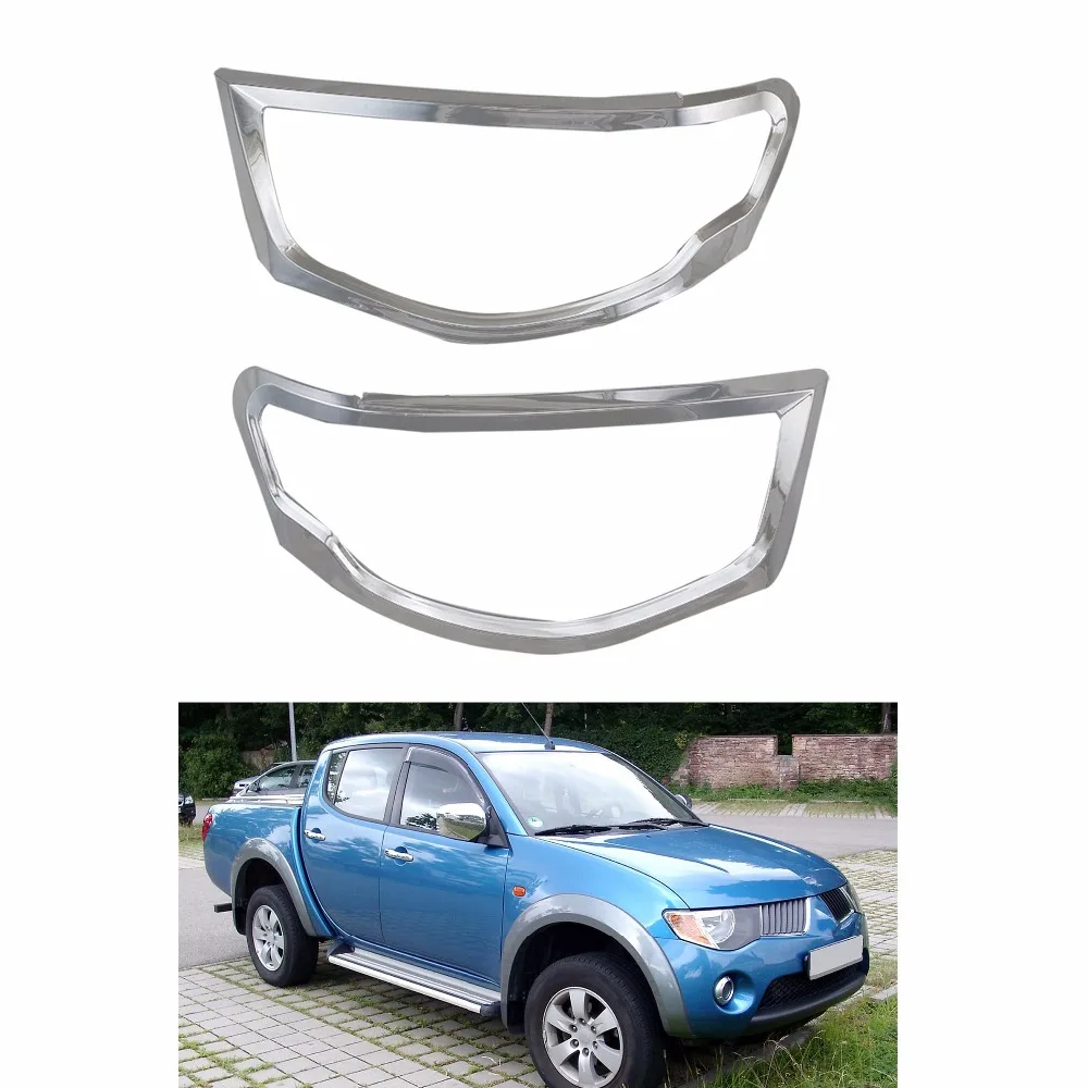 

2PCS Chromium Styling Head lamp shade Cover FOR Mitsubishi Triton L200 2005-2008 Car Styling