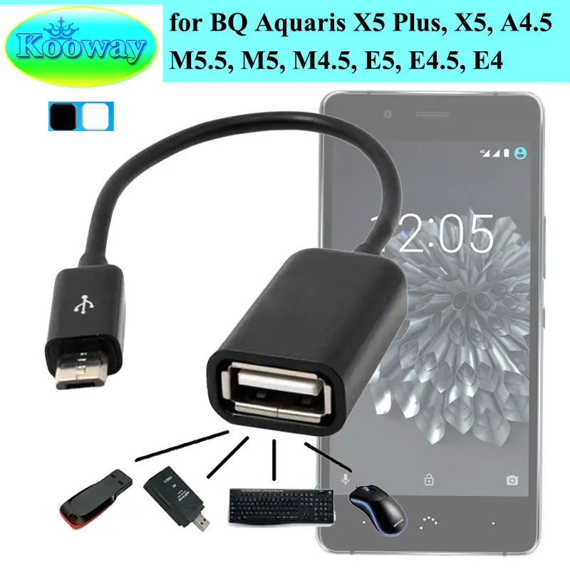 Micro USB OTG адаптер для синхронизации данных BQ Aquaris X5 Plus A4.5 M5.5 M5 M4.5 E5 4G FHD HD E4.5 E4 хост