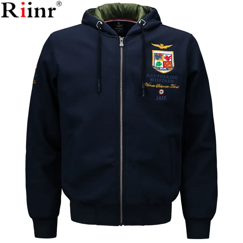 Riinr мужская хлопковая толстовка куртка мужская с капюшоном для спорта и отдыха Высокое качество Повседневная куртка с капюшоном воротник толстовки