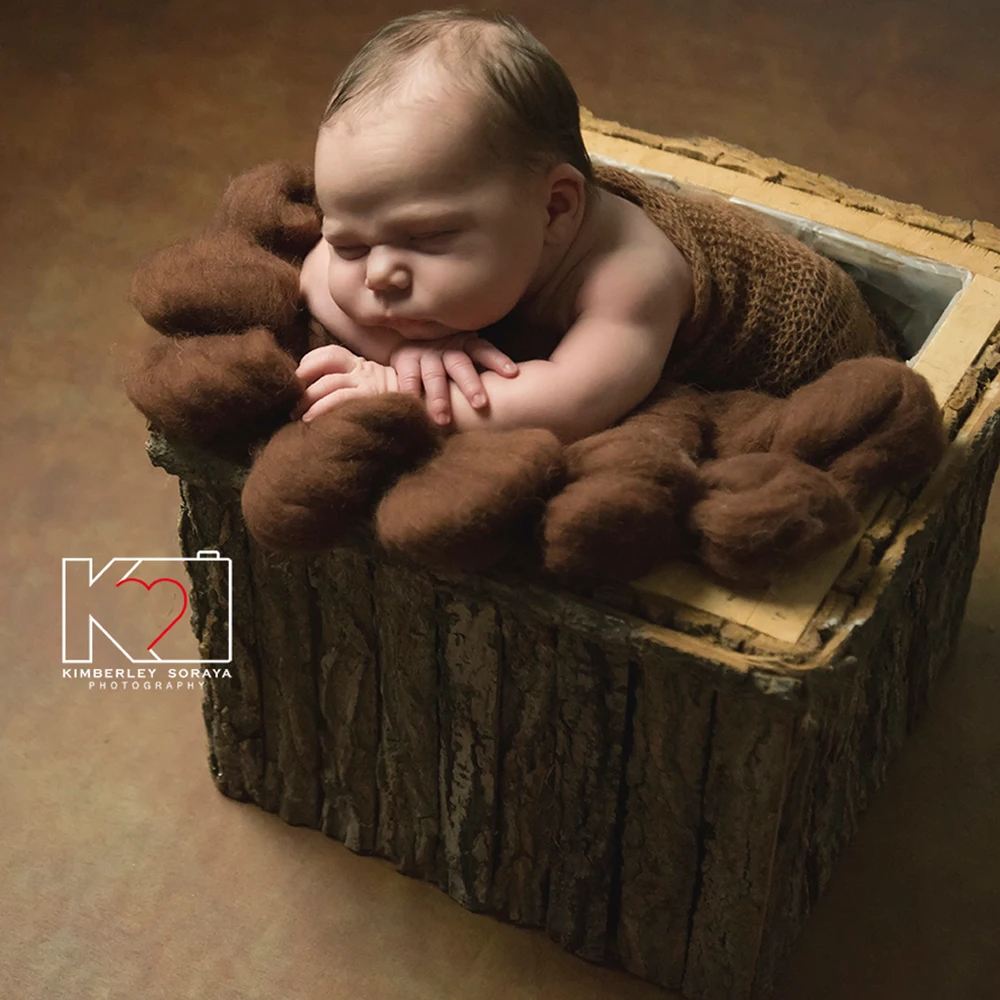 

D&J Wool Rope Photo Props Backdrop Background Baby Photography Prop Handmade Crochet Knitted Blankets For Newborn Ship from USA