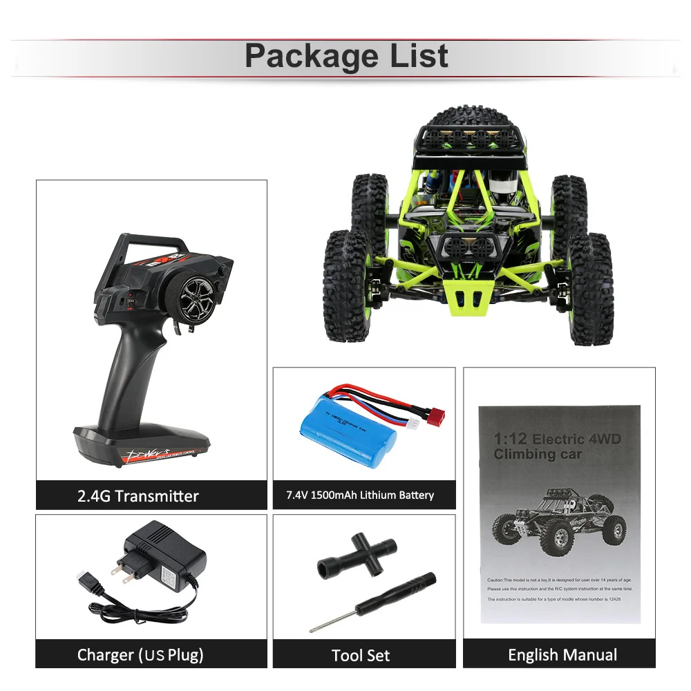 Wltoys 12428 RC Car 112 2.4G 4WD Electric Cars Brushed Rock Crawler RTR Remote Control RC Toys Car SUV Bigfoot (17)