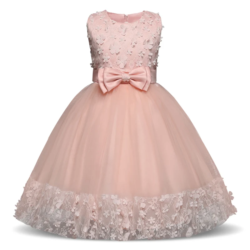 

Kids Girl Flower Petals Dress Children Bridesmaid Elegant Party Dresses for Girls Vestido Birthday Ceremony Kid Girl Clothes