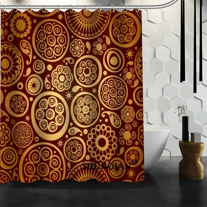 Bathroom Curtains Paisley Shower Curtain Custom Shower Curtain