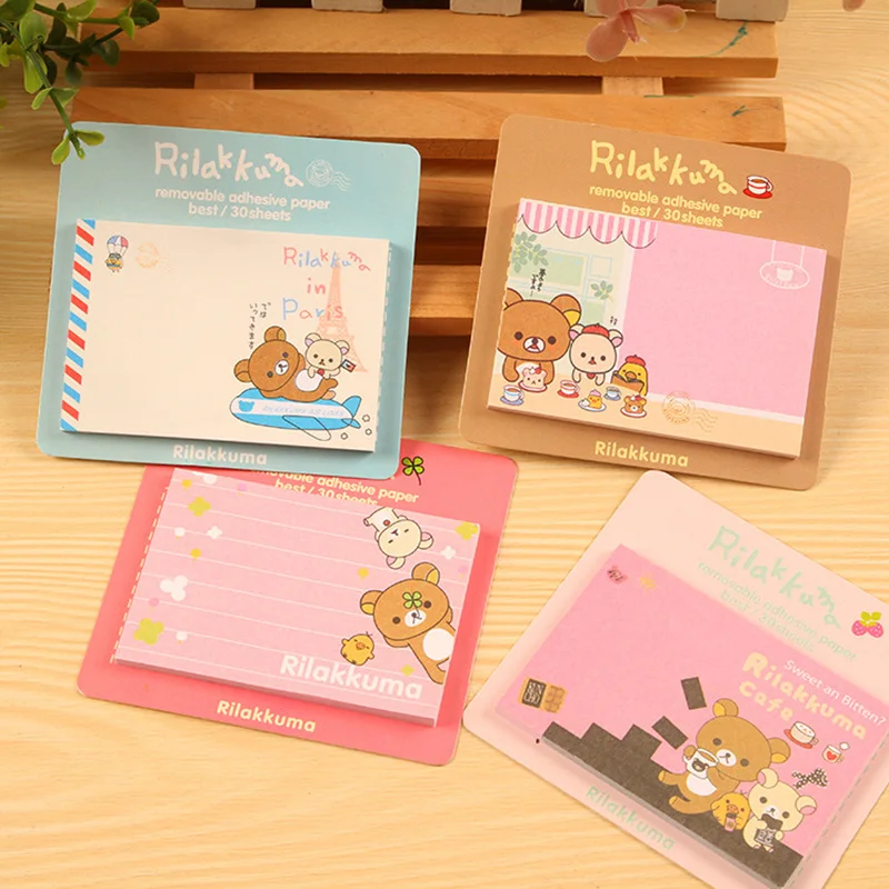 

60 pcs/Lot Rilakkuma memo pad and sticky notes Korean sticker scrapbooking Stationery Office accessories School supplies CM648
