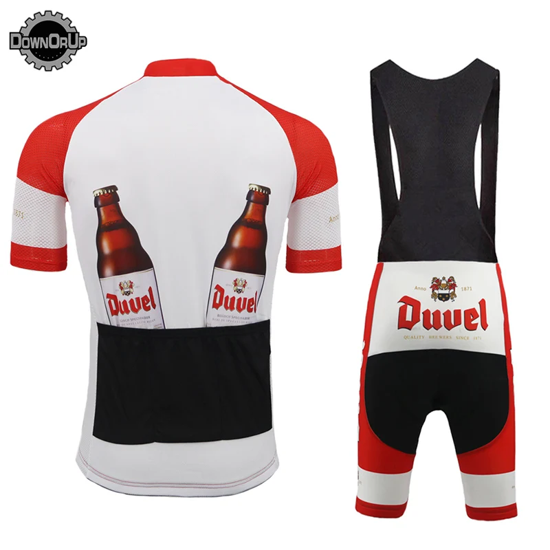 Duvel Maillot de cyclisme pour hommes ensemble rouge biere vetements d equipe pro gel 9D respirant Sub MTB