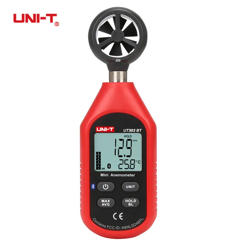 

UNI-T UT363BT Wind Speed Meter Digital Bluetooth Anemometer Pocket Size Mini Digital Wind Speed Tester Measurement Thermometer