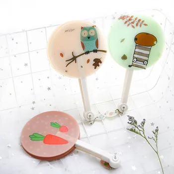 

Plastic Folding Fan Cute Fruit Summer Supplies Portable Children Students Gift Circular Hand Fans Cartoon Animal