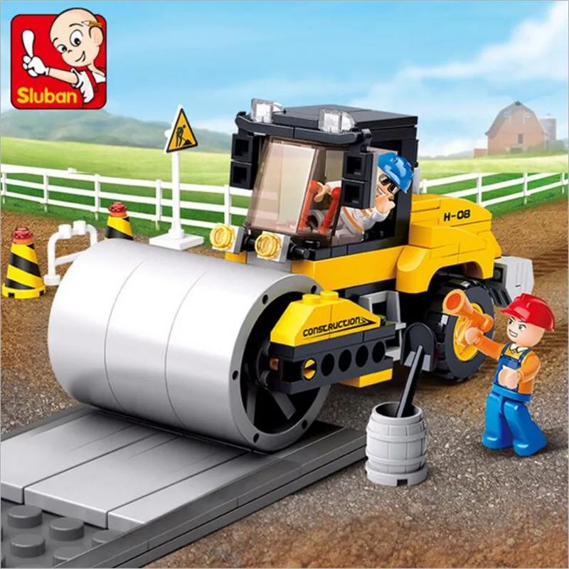 

171pcs Road Roller Truck Engineering Road Vehicles Legoings Building Blocks Kit Toys Gift