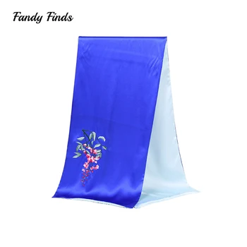 

Fandy Finds Real Silk Scarf High Quality Hand Embroidery Solid Color Spring Autumn Business Gift Ladies Soft Scarves