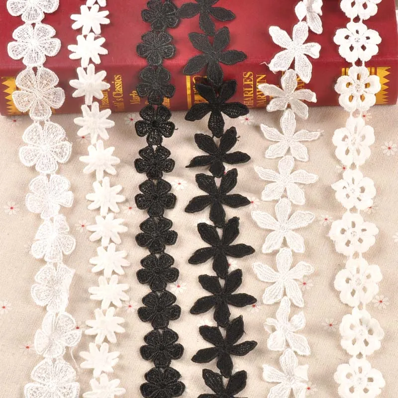 y ornamentos Que Envuelve la Cinta Cinta del cordón Prendas de Flores Adornos de Encaje Vestidos de Cuello Bolsa Pasamanería Flor de Costura DIY Apliques vemax.es