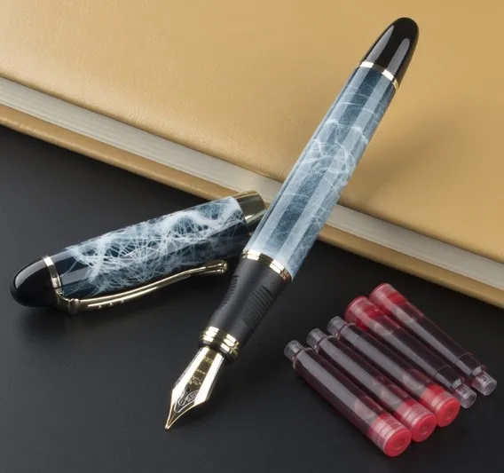 JINHAO X450 18 KGP 0,5 мм перо с широким основанием красное вино синий 15 видов цветов и 5 шт чернил - Цвет: T