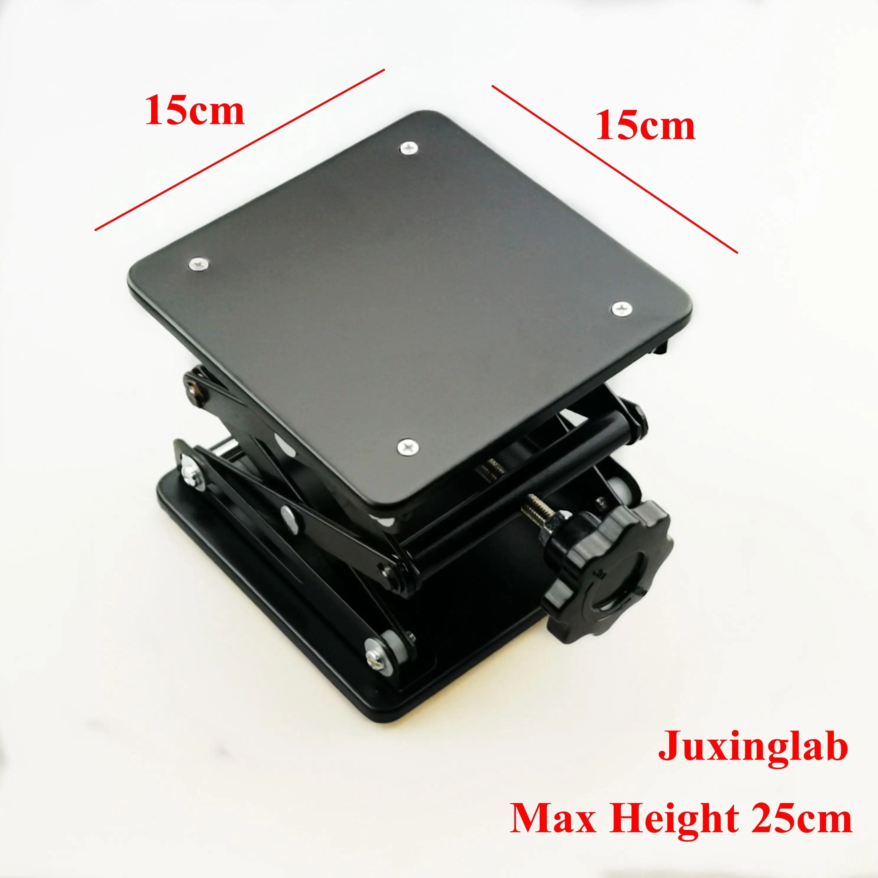  Laboratory Support Jack size 15x15x25cm Steel Painting Lifting jack Raising platform lift jack blac