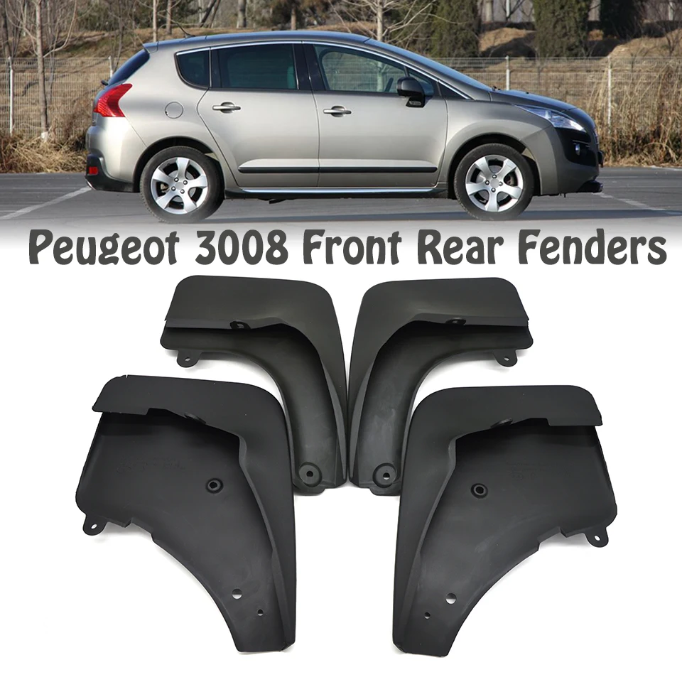 4pc Car Front Rear Mud Flaps Mud Flap Mudguards Fender For Peugeot 3008 2008 2009 2010 2011 2012 2013 Auto Accessories