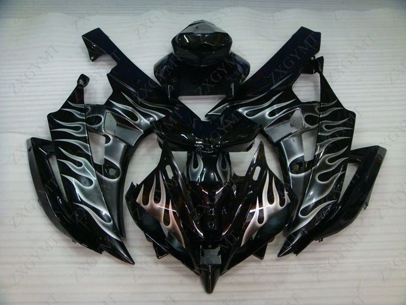 

Fairings for YAMAHA YZFR6 2006 - 2007 Silvery Black Flame Fairing YZF R6 07 Motorcycle Fairing YZF R6 2006
