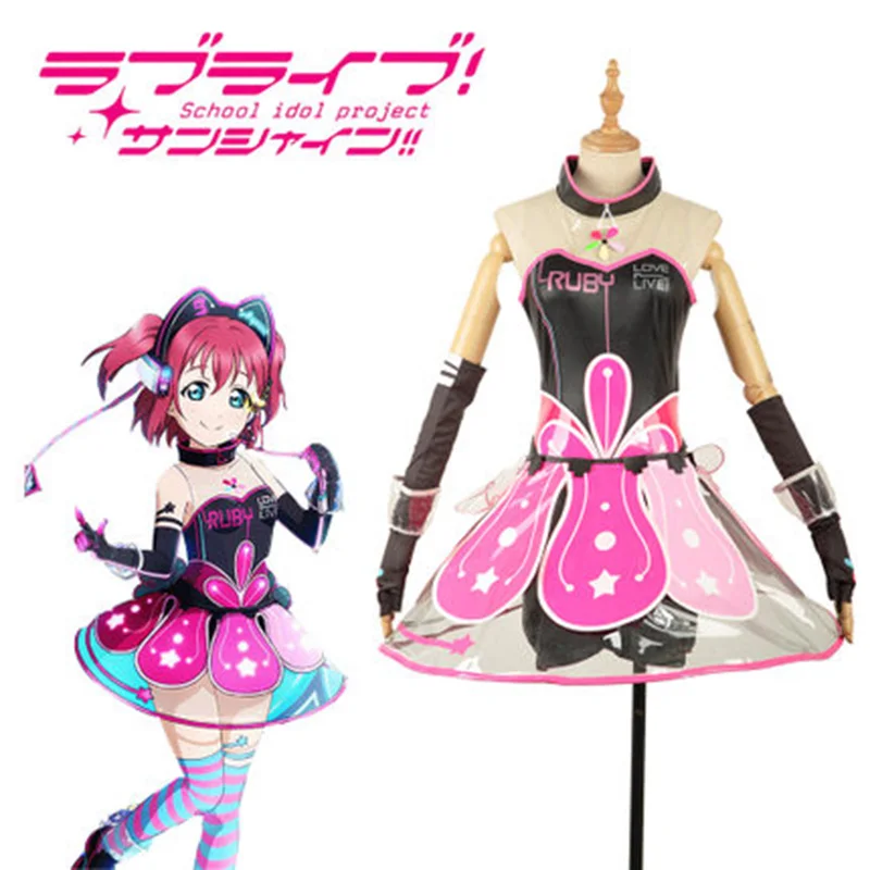 ROLECOS Love Live Sunshine Ruby Chika Hanamaru Mari Riko You платье для косплея кибер видео игры Aqours костюм