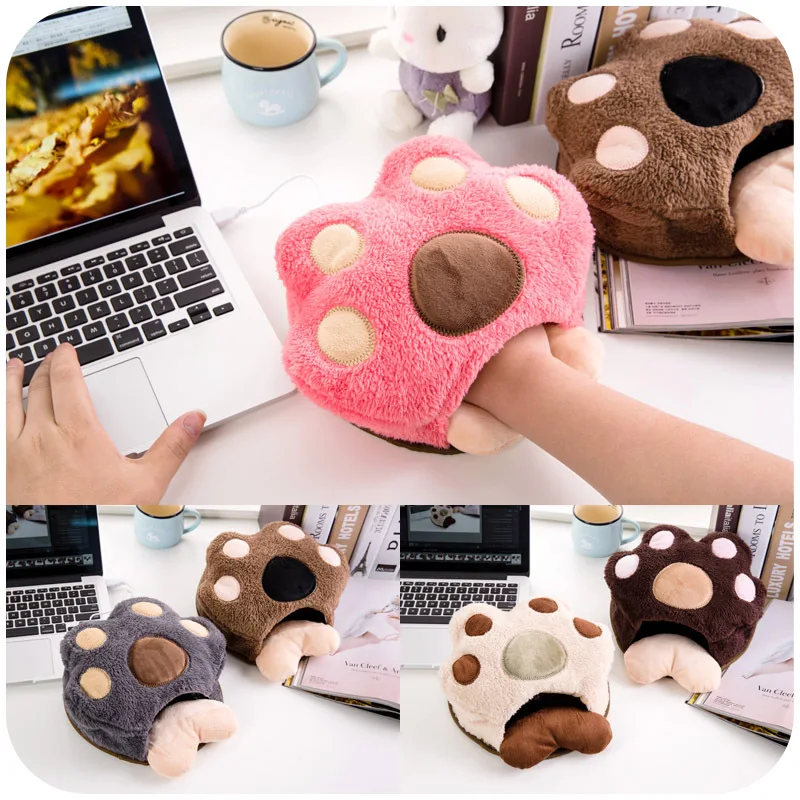 Cute paws warm in winter USB heated mouse pad with wrist, hand warmers heating pad P2619-in Mats ...