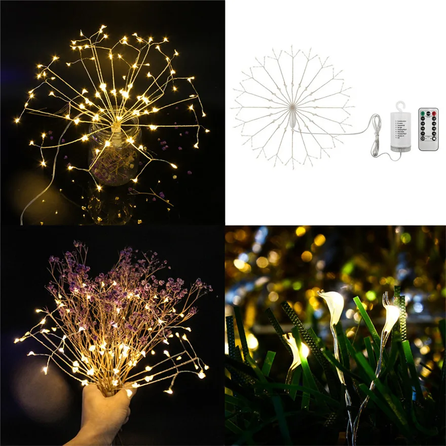 Firework Lights LED String 8 Modes Dimmable Fairy with Remote Control for wedding party Christmas decor#1204 A#487 | Освещение