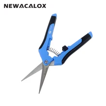 NEWACALOX Hand Tools Electrical Scissors with Lock Home Long Sicissor Mini Wire Cutter Side Cutting Pliers