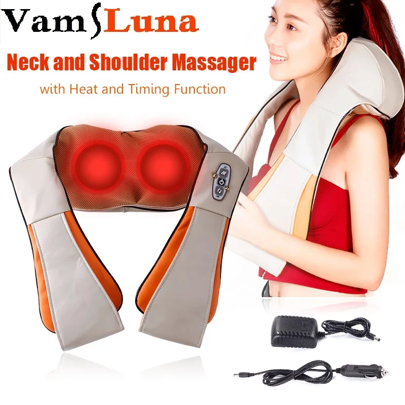 Роликовый массажер для шеи и плеч с ИК-прогревом