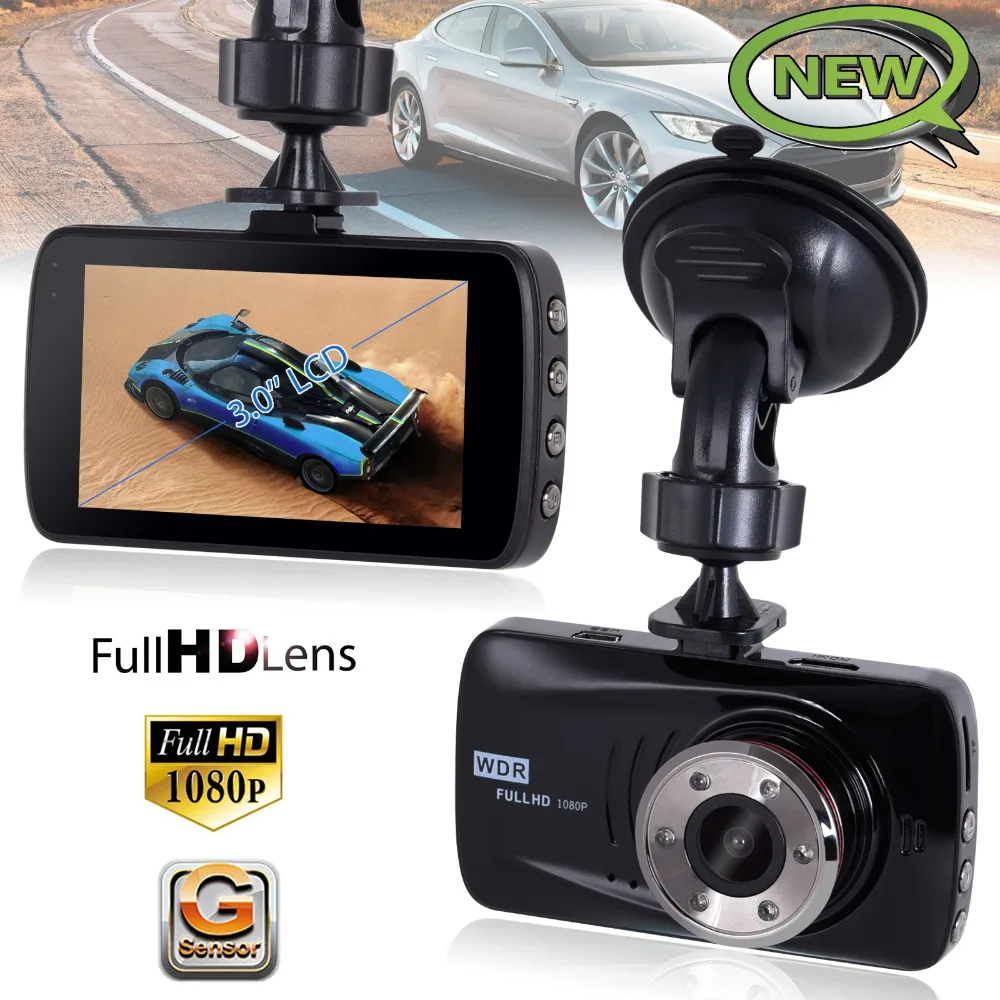 Автомобильный видеорегистратор XGODY H802B 3 дюйма, видеорегистратор Full HD 1080 P, видеорегистратор с ночным видением, 6 ИК-светильник, видеорегистратор с автоматическим управлением