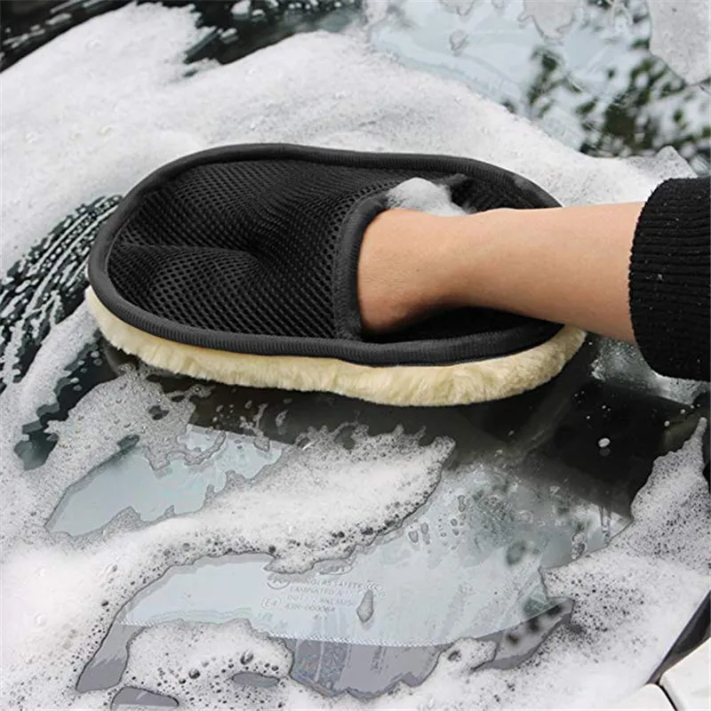 Car Styling Wool Soft Car Washing Gloves Cleaning Brush Motorcycle Washer Care Products Care Cleaning Tool Car Styling#2