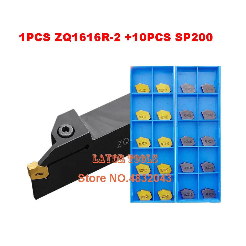 

ZQ1616R-2 ZQ1616R-3 ZQ1616R-4 CNC lathe tool 1pcs + SP200 SP300 SP400NC3020/NC3030 PC9030 CNC carbide insert 10pcs = 11pcs/set