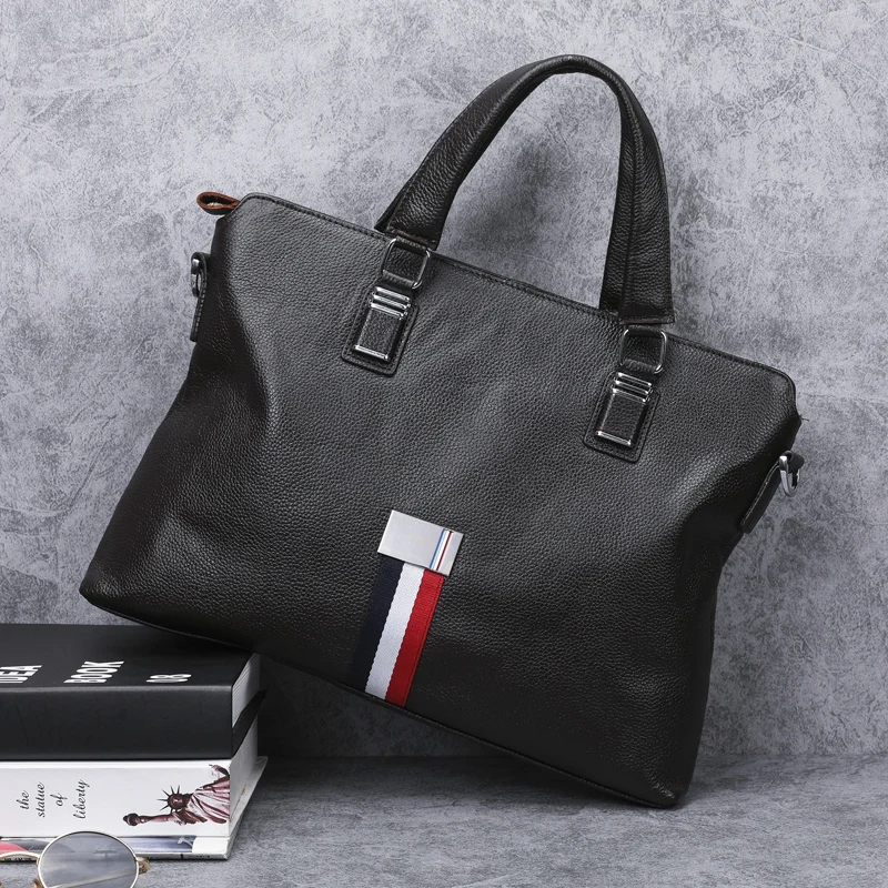 

BAQI Brand Men Briefcase Bag Men HandBags Genuine Cow Leather 2019 Fashion Man Computer Business Bag Shoulder bags Messenger Bag