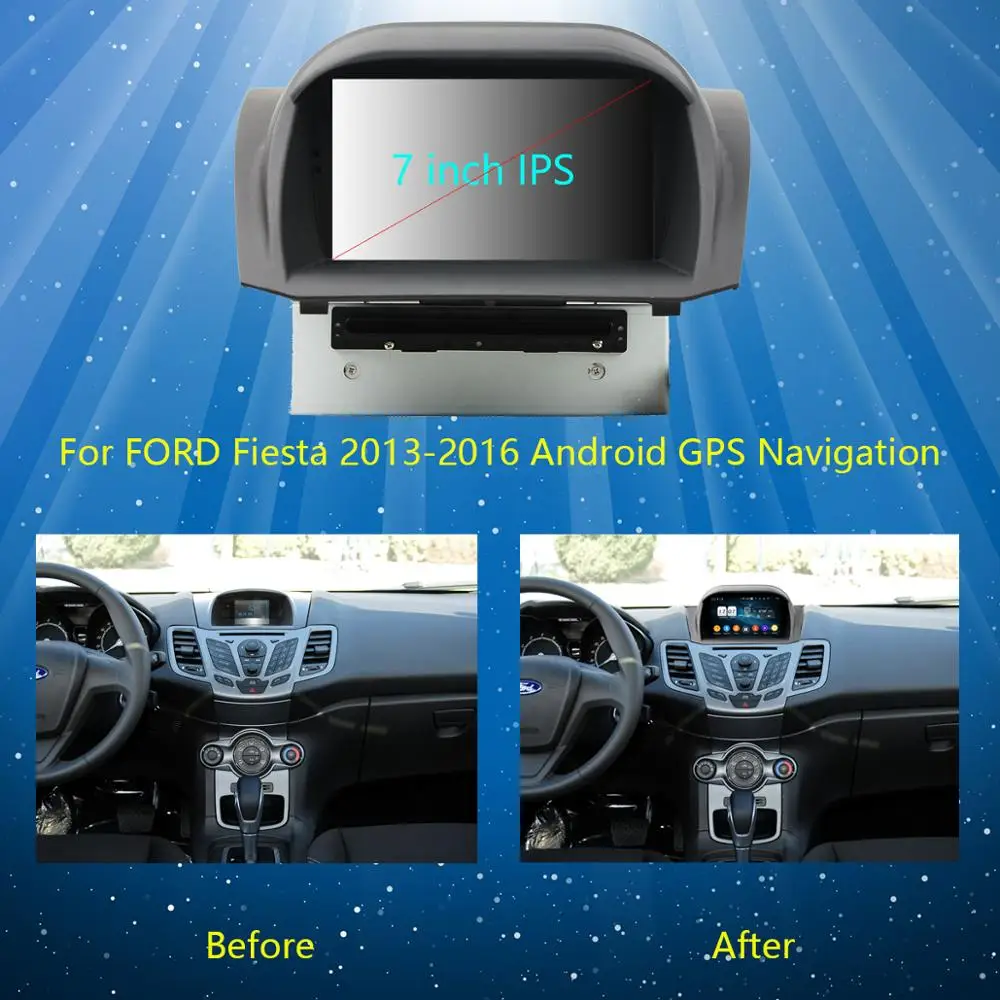 Best 7" IPS 1920*1080 Octa 8 Core 4G RAM+64G ROM Android 9.0 Car DVD Player For Ford Fiesta 2011-2016 DSP Radio GPS Parrot BT Adas 2
