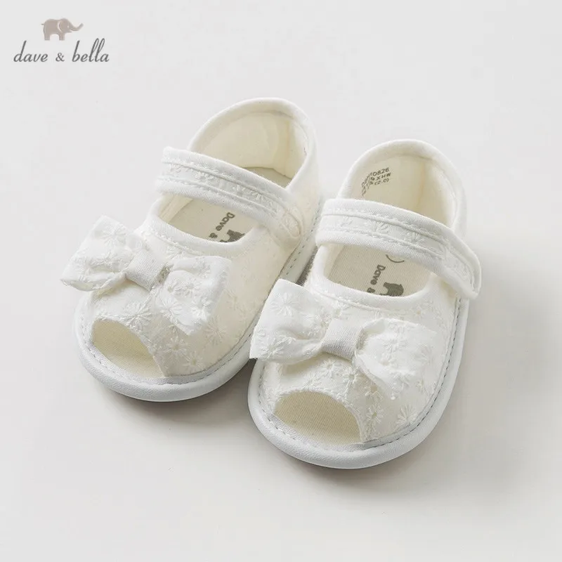 

Dave Bella summer baby girl sandals new born prewalkers infant shoes girl white sandals Princesss shoes with bow DBH10826