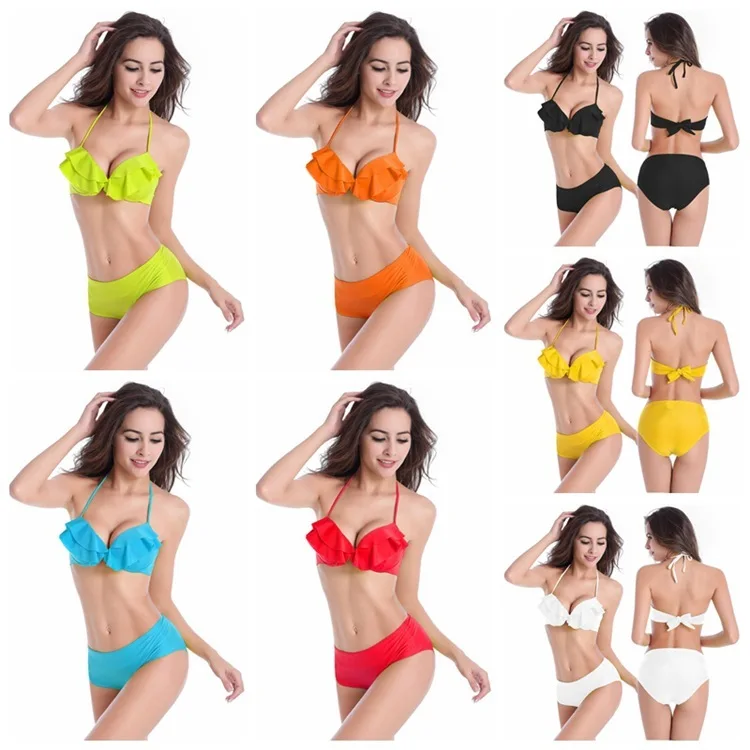 

2019 Promotion Swimmart Hot Style Swimsuit Show Thin Covering Belly Bikini Sexy Lady Falbala Of Tall Waist A