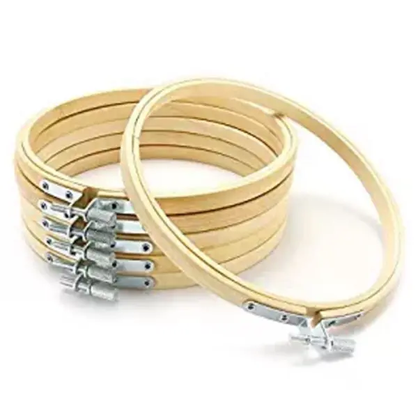 Billig Stickerei Kreis Set Hoops Kreuz Hoop Ring Holz Runde Einstellbare Bambus Hoops für Kunst Handwerk Handlich Nähen kit (12pc 4 zoll)