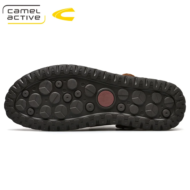 Camel Active/ г. Новые летние мужские обычные пляжные сандалии из натуральной кожи Мужская нескользящая обувь с закругленным носком