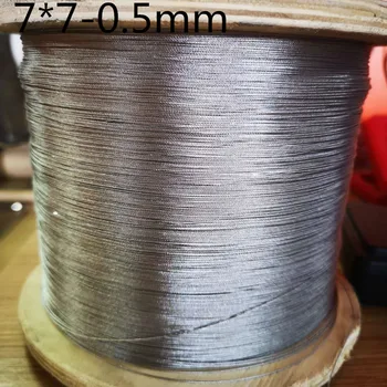 

100M(0.5mm diameter)304 stainless steel wire rope alambre cable softer fishing lifting cable 7X7 Structure