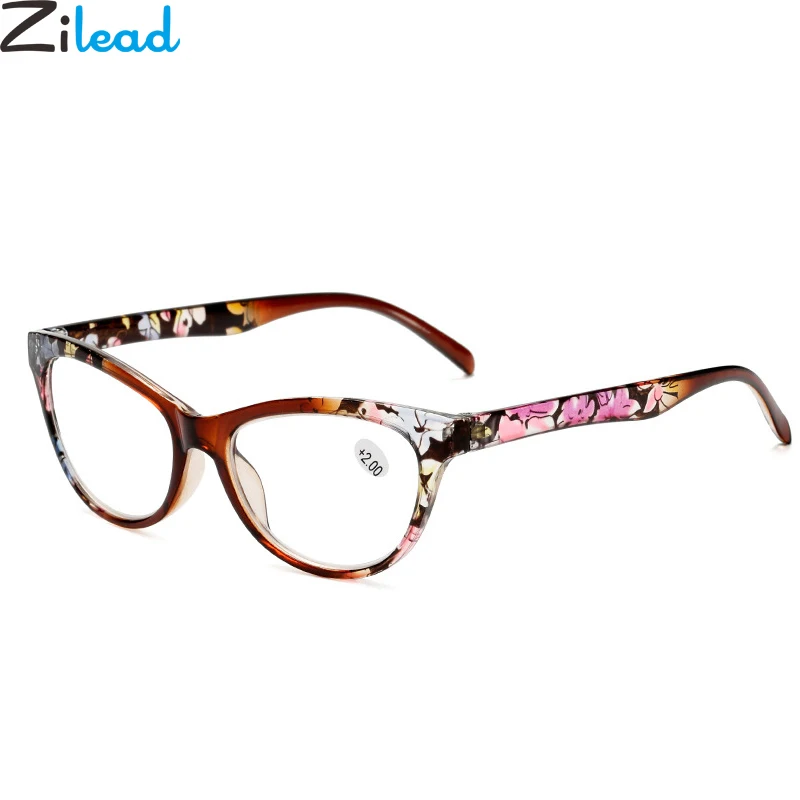 

Zilead Lady's Cat Eyes Reading Glasses Floral Prebyopia Spectacles For Women Hyperopia Eyeglasses Eyewear With Diopter+1.0to+4.0