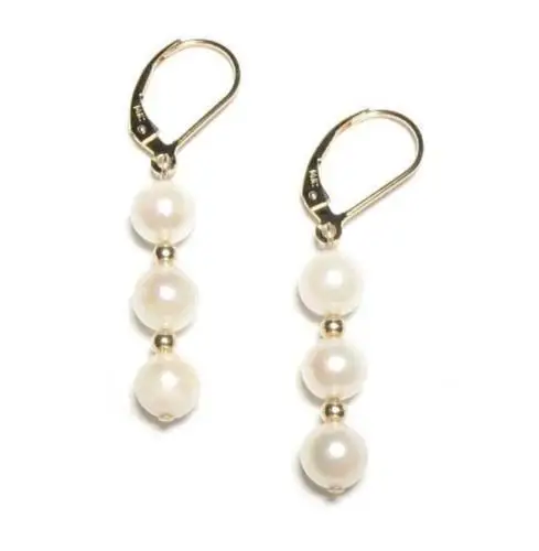 

HOT NATURAL AUSTRALIAN SOUTH SEA WHITE PEARL EARRING 14k/20/20 GOLD
