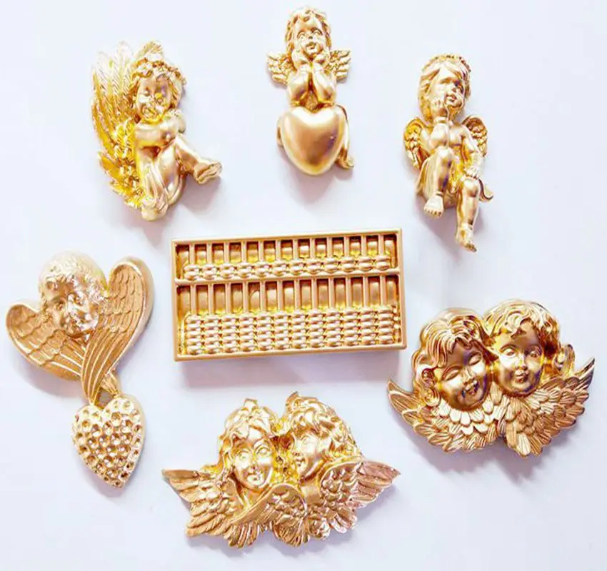 

European Cute Angel Golden Abacus Jane Angel Stereo Refrigerator Stick Magnetic Decoration Refrigerator Fridge Magnet Sticker
