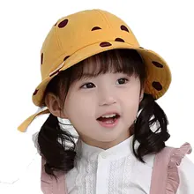 Детская Панама для прогулок, детские шапки для рыбака для мальчиков, Пляжная Панама для девочек, Весенняя НОВАЯ шапка с мишкой в крупный горошек, хлопок, Chapeu M7321