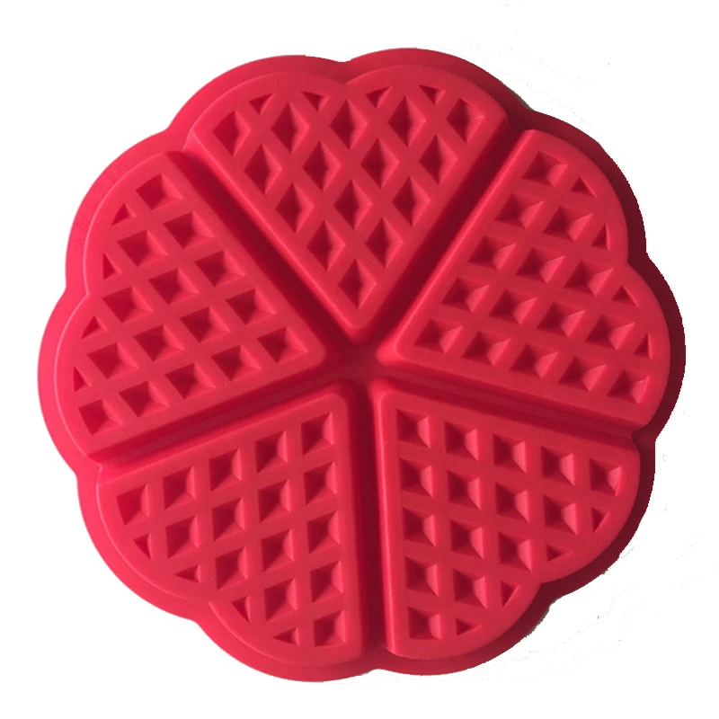 High Quality FDA Silicone Waffle Pan Molds Mini Heart Rectangle Shaped